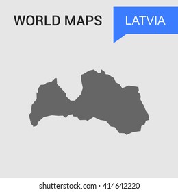 Latvia Map vector. country border map.
