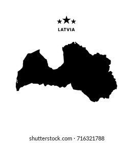 Latvia map. Vector illustration.