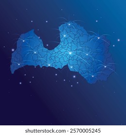 Latvia map world internet network