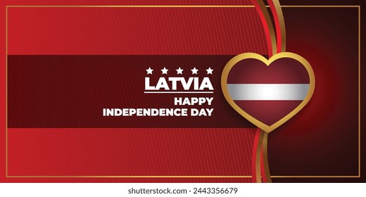 Latvia National Day, celebration template banner vector Illustration