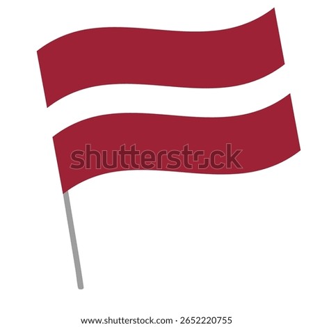 Latvia national flag flutters with flagpole