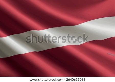 Latvia national flag waving in the wind, realistic detailed silk texture