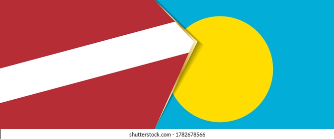 Banderas de Letonia y Palau, dos banderas vectoriales símbolo de relación o enfrentamiento.