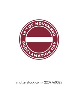 Latvia Proclamation Day 18 November. Circle Flag Logo Icon Vector Illustration