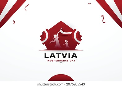 Latvia Proclamation Day Design Background For Greeting Moment