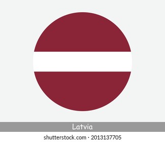 Latvia Round Circle Flag. Latvian Circular Button Banner Icon. EPS Vector svg