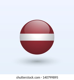 Latvia round flag. Vector illustration.