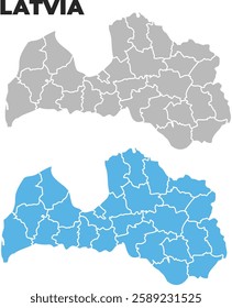 Latvia simple maps flat illustration