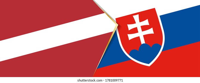 Latvia and Slovakia flags, two vector flags symbol of relationship or confrontation.