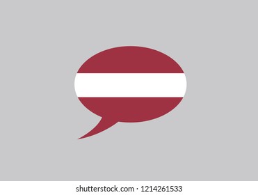 Latvia speech bubble language symbol national flag country emblem icon