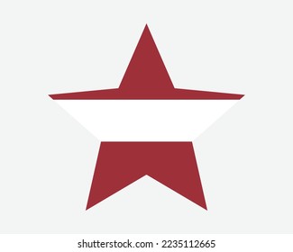 Latvia Star Flag. Latvian Star Shape Flag. Republic of Latvia Country National Banner Icon Symbol Vector Flat Artwork Graphic Illustration svg