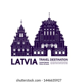 Latvia travel destination grand vector illustration.