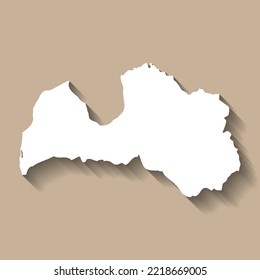 Latvia vector country map silhouette