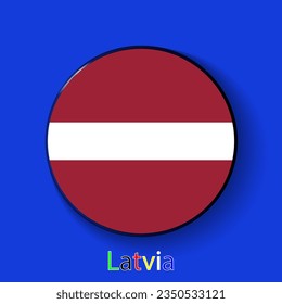 Latvia vector flag. Football europe 2024 tournament championship. Round badges of the country in the actual championship colors.