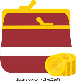 Bandera de Letonia dibujada a mano, Euro