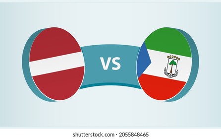 Latvia versus Equatorial Guinea, team sports competition concept. Round flag of countries.