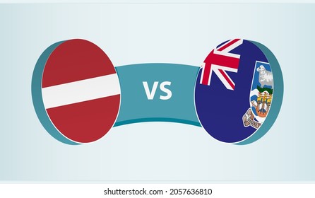 Latvia versus Falkland Islands, team sports competition concept. Round flag of countries.