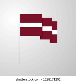 Latvia waving Flag creative background