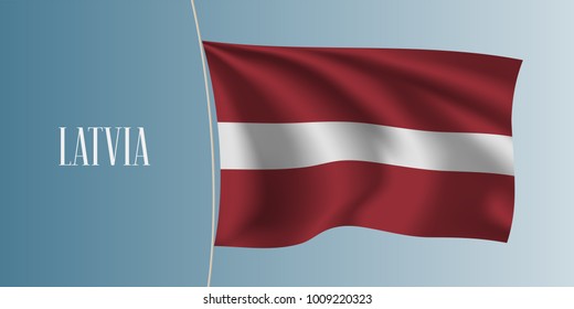 Latvia waving flag vector illustration. Stripes elements as a national Latvian symbol