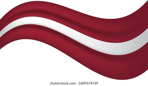 Latvia wavy flag, waving flag vector illustration