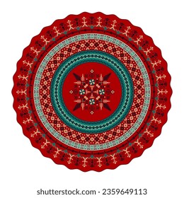 Latvian embroidery design element, vector illustration