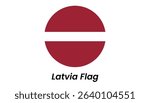 Latvian Flag: Circular Emblem, Crimson and White Stripes