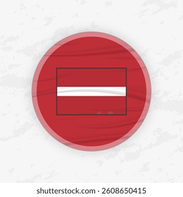 Latvian Flag in a Circular Emblem Design, Abstract Round Sticker Illustration. This high-quality vector graphic is perfect for use in patriotic designs, international events, sport competitions.