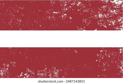 Latvian flag with grunge effect - vector illustration 
