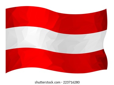 Latvian  flag  in polygonal design