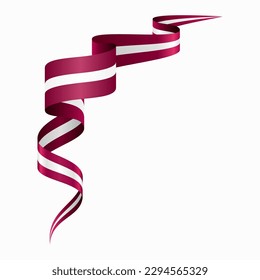 Latvian flag wavy abstract background. Vector illustration.