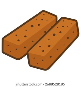 Ķiploku Grauzdiņi Latvian garlic bread flat color vector illustration template design