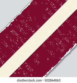 Latvian grunge flag diagonal background. Vector illustration.
