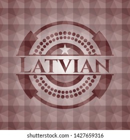 Latvian red emblem with geometric pattern. Seamless.