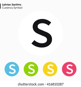 Latvian Santims sign icon.Money symbol. Vector illustration.
