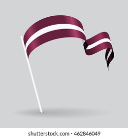 Latvian wavy flag. Vector illustration.