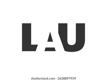 LAU logo design. Initial letter L A U bold font style for tech startups, consulting, corporate branding. Creative company name, headlines typography identity, trendy logotype. Vector illustration.