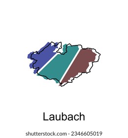 Laubach City of Germany map vector illustration, vector template with outline graphic sketch style on white background