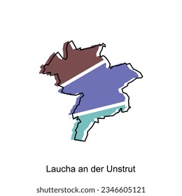 Laucha An Der Unstrut City of Germany map vector illustration, vector template with outline graphic sketch style on white background