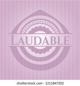 Laudable pink emblem