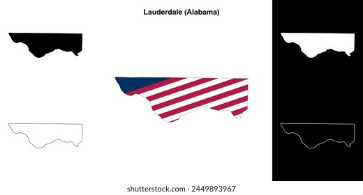 Lauderdale County (Alabama) outline map set