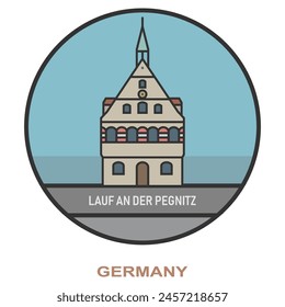 Lauf an der Pegnitz. Cities and towns in Germany. Flat landmark