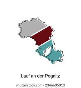 Lauf An Der Pegnitz City of Germany map vector illustration, vector template with outline graphic sketch style on white background