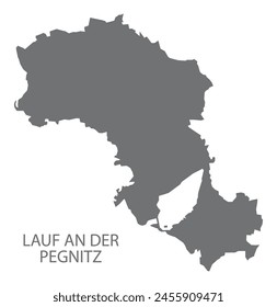 Lauf an der Pegnitz German city map grey illustration silhouette shape