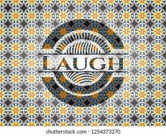 Laugh arabesque emblem background. arabic decoration.