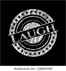 Laugh chalk emblem. Vector Illustration. Detailed.