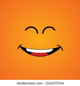 laugh close up until both eyes are closed cartoon vector