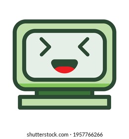 Laugh computer character illustration, computer character illustration, can be used for application creation