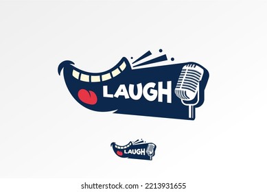 Laugh creative logo idea. Vector illustration of smiley face.