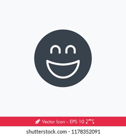 Laugh Emoji (Emoticon) Icon / Vector