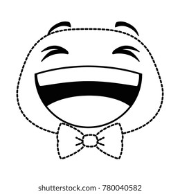 laugh emoji face with bowntie